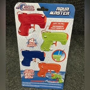 Aqua Master Water Gun Set - Red, Green, Blue, Orange